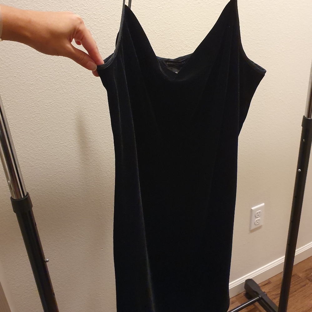 SOLD - Black Velvet dress Banana Republic